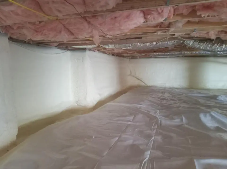 Crawl space encapsulation with closed-cell spray foam for Attic Insulation in Countryside